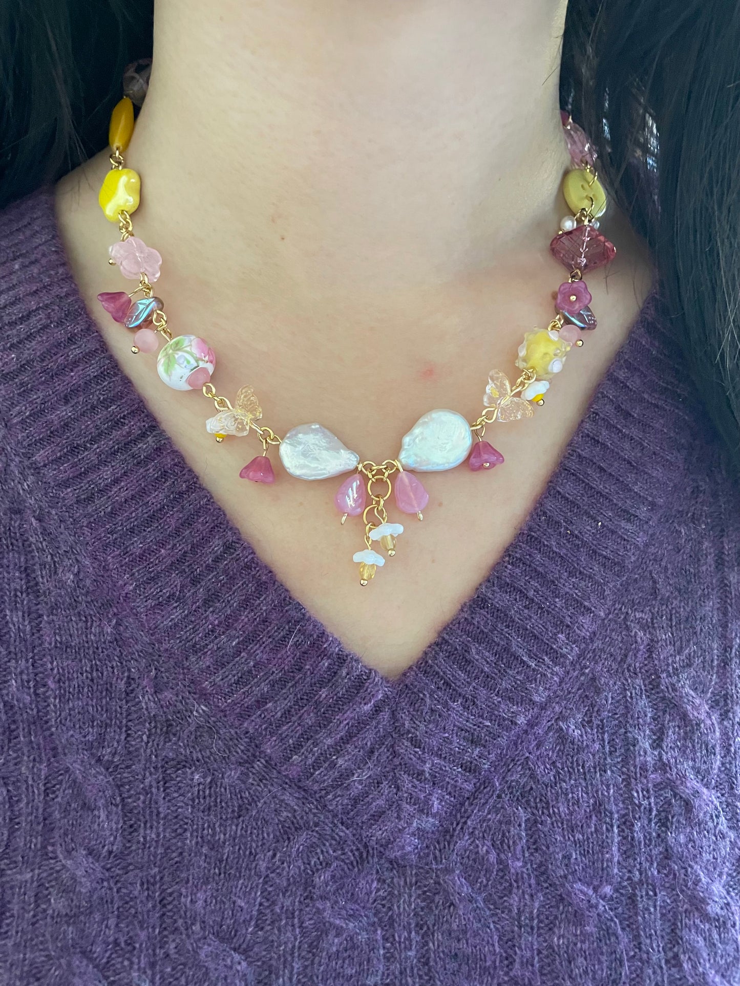 rosy maple moth necklace