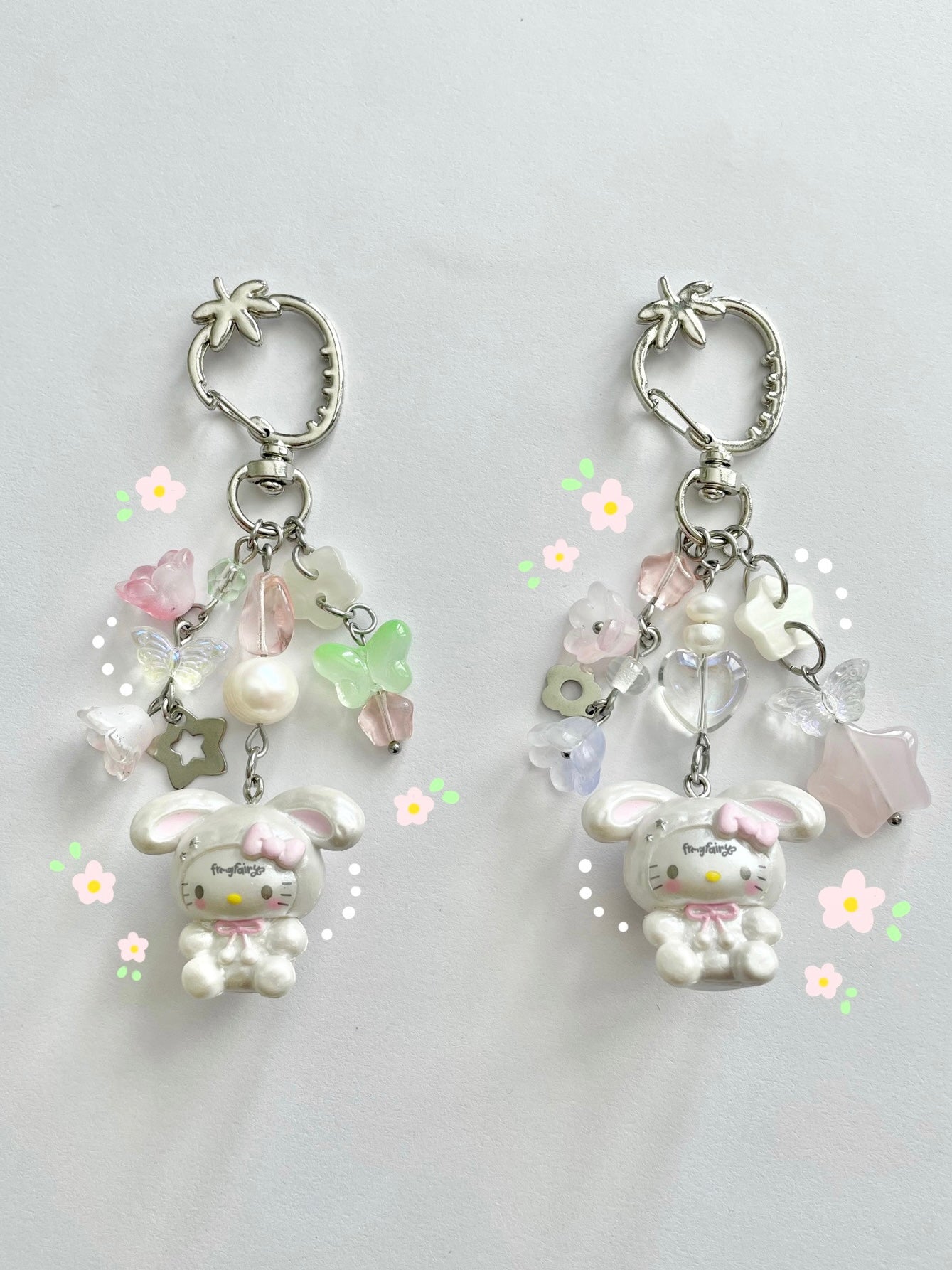 strawberry bunny keychains