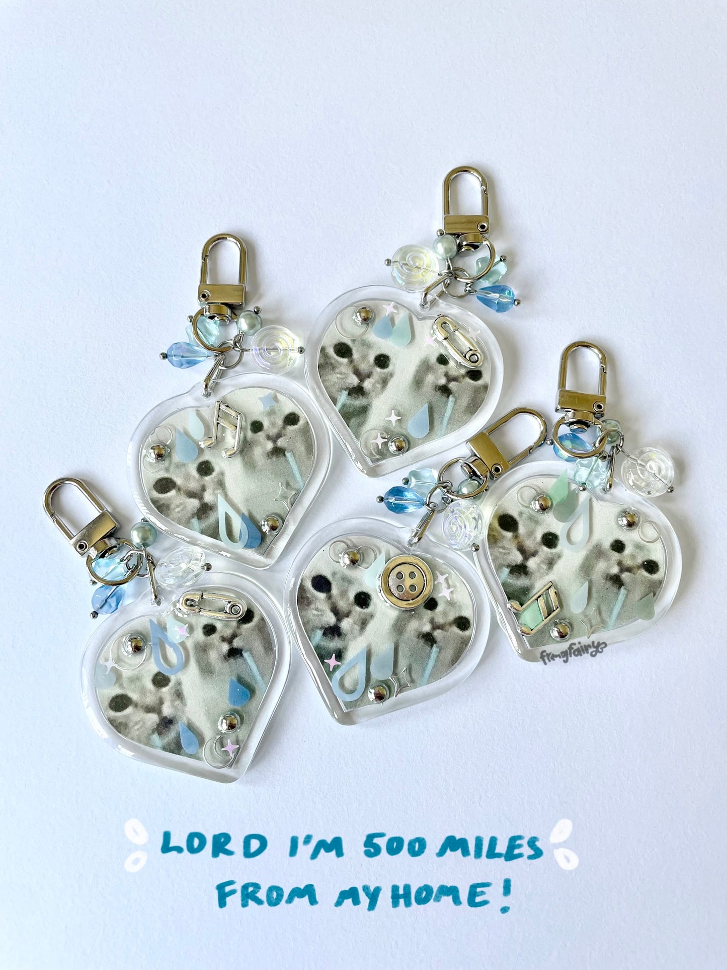 drooling cat keychains