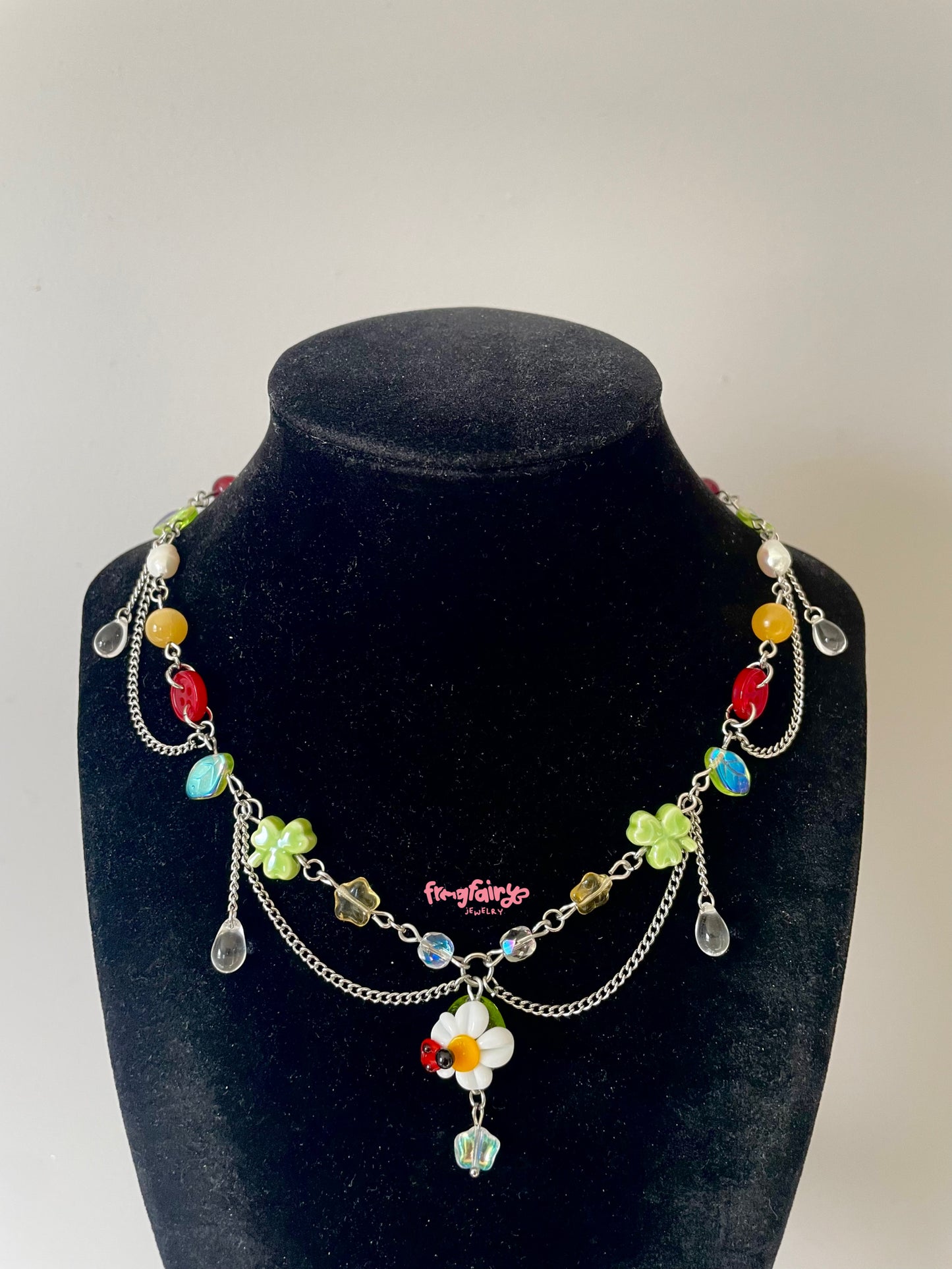 ladybug garden necklace