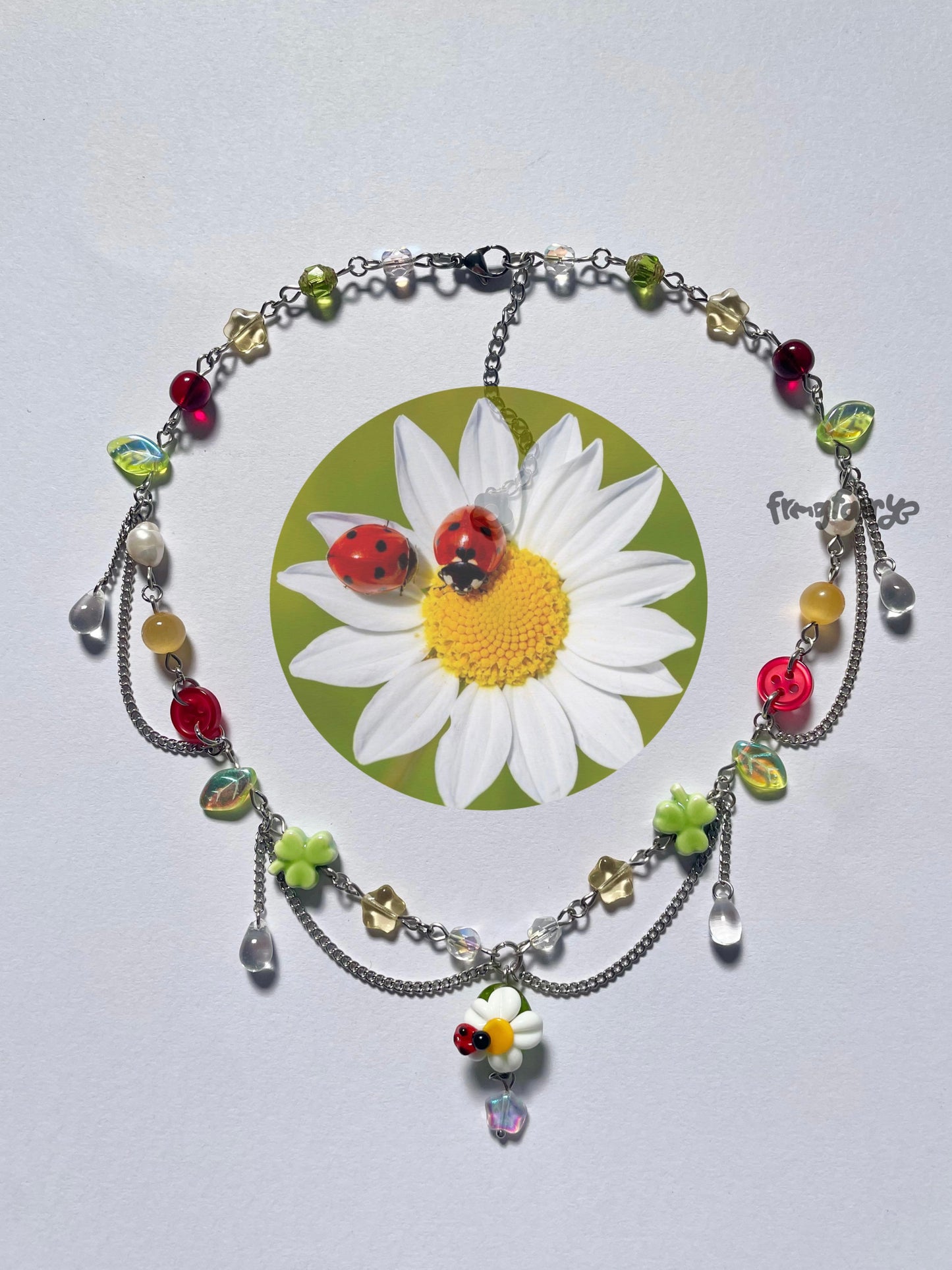 ladybug garden necklace
