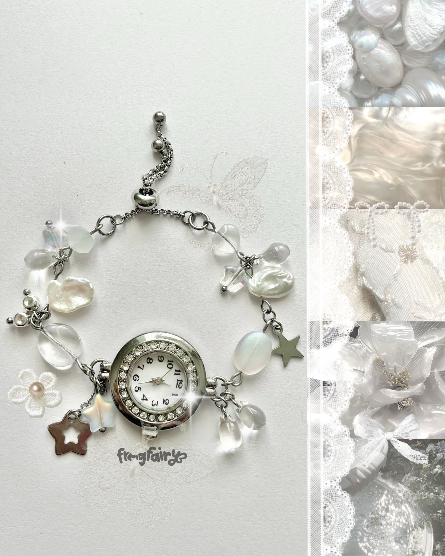 lace pearl watch bracelet