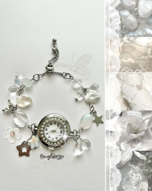 lace pearl watch bracelet