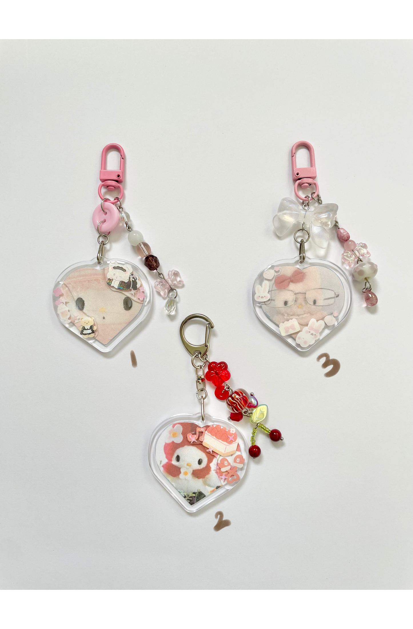 heart deco keychains