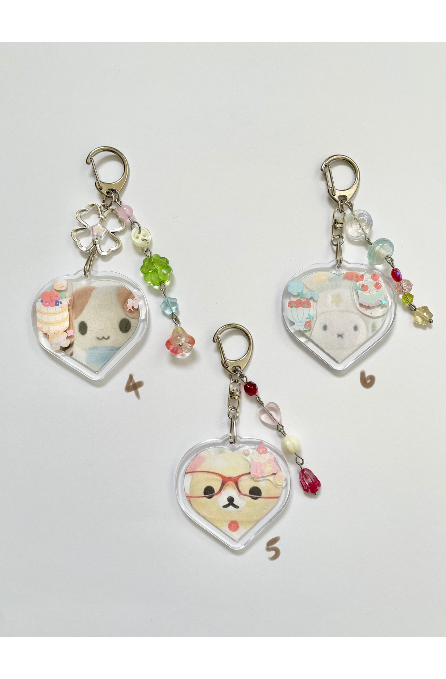 heart deco keychains