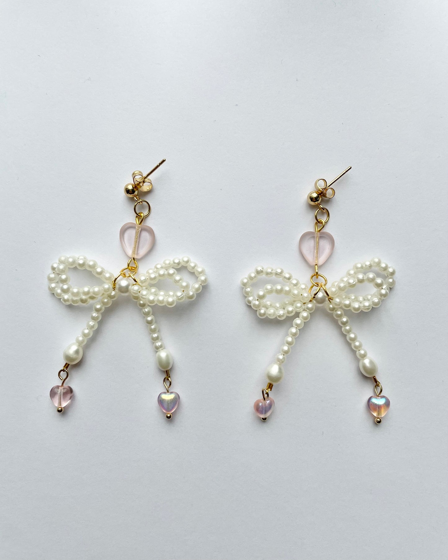 pearl bow earrings