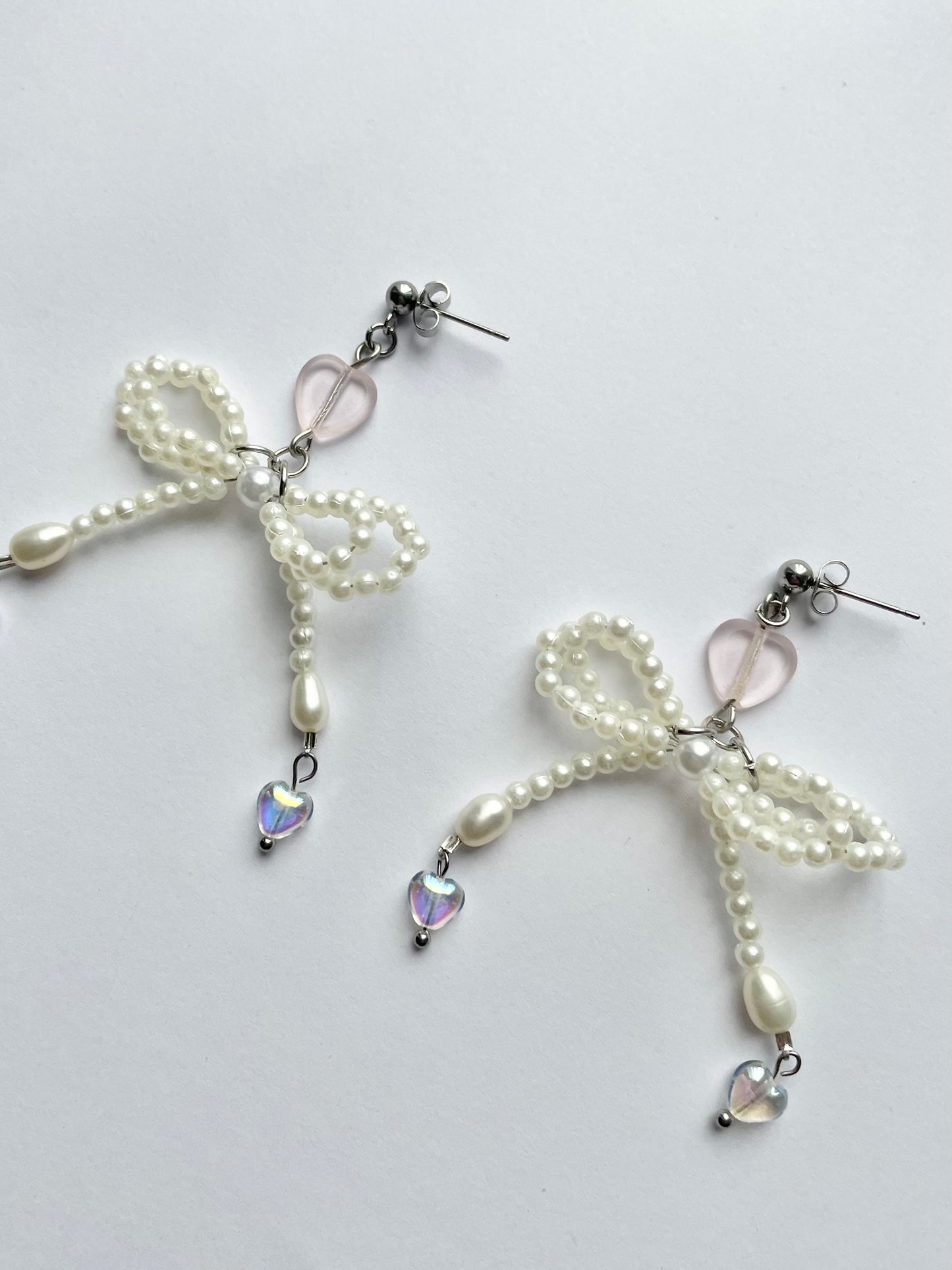 pearl bow earrings