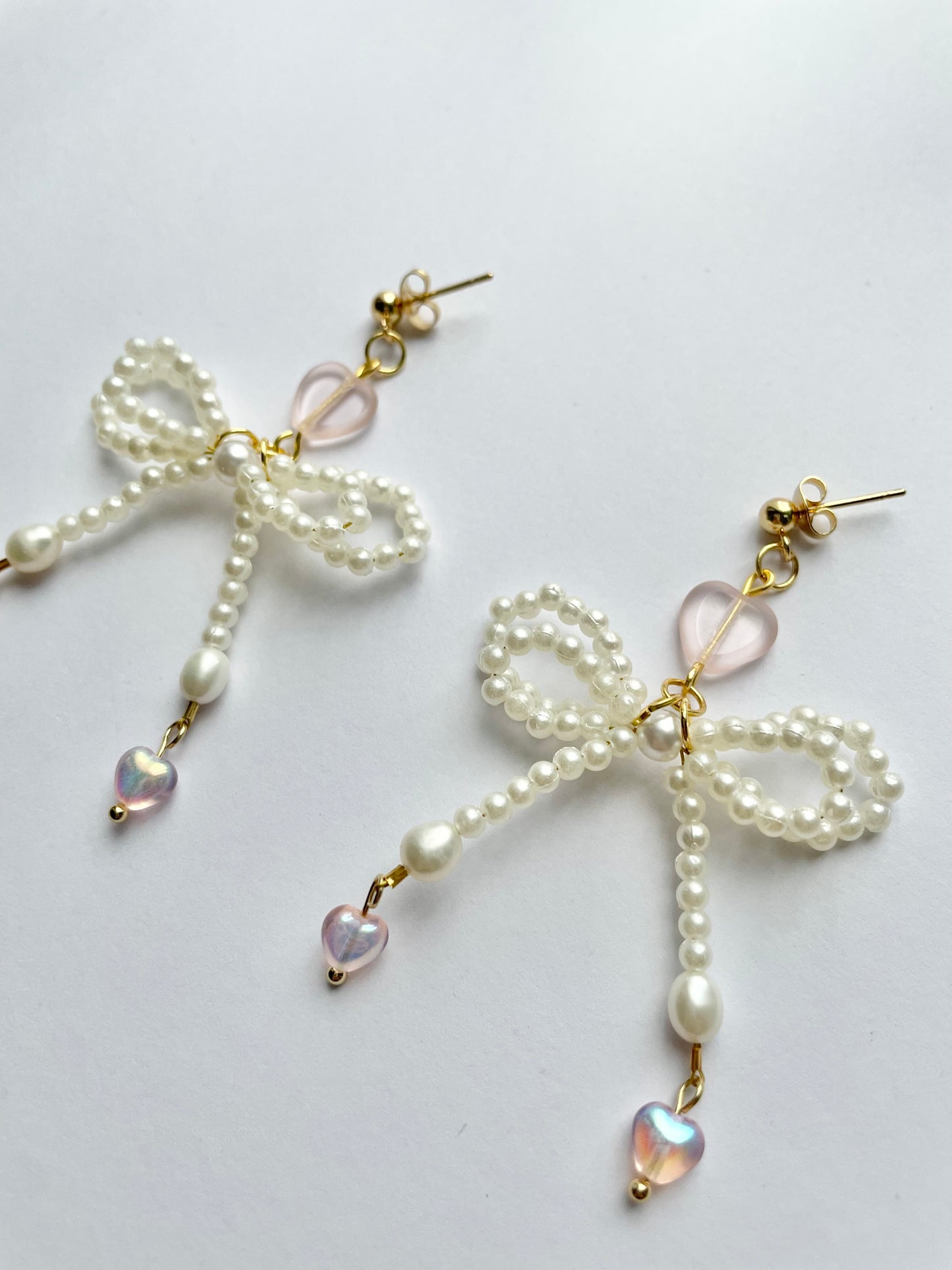 pearl bow earrings