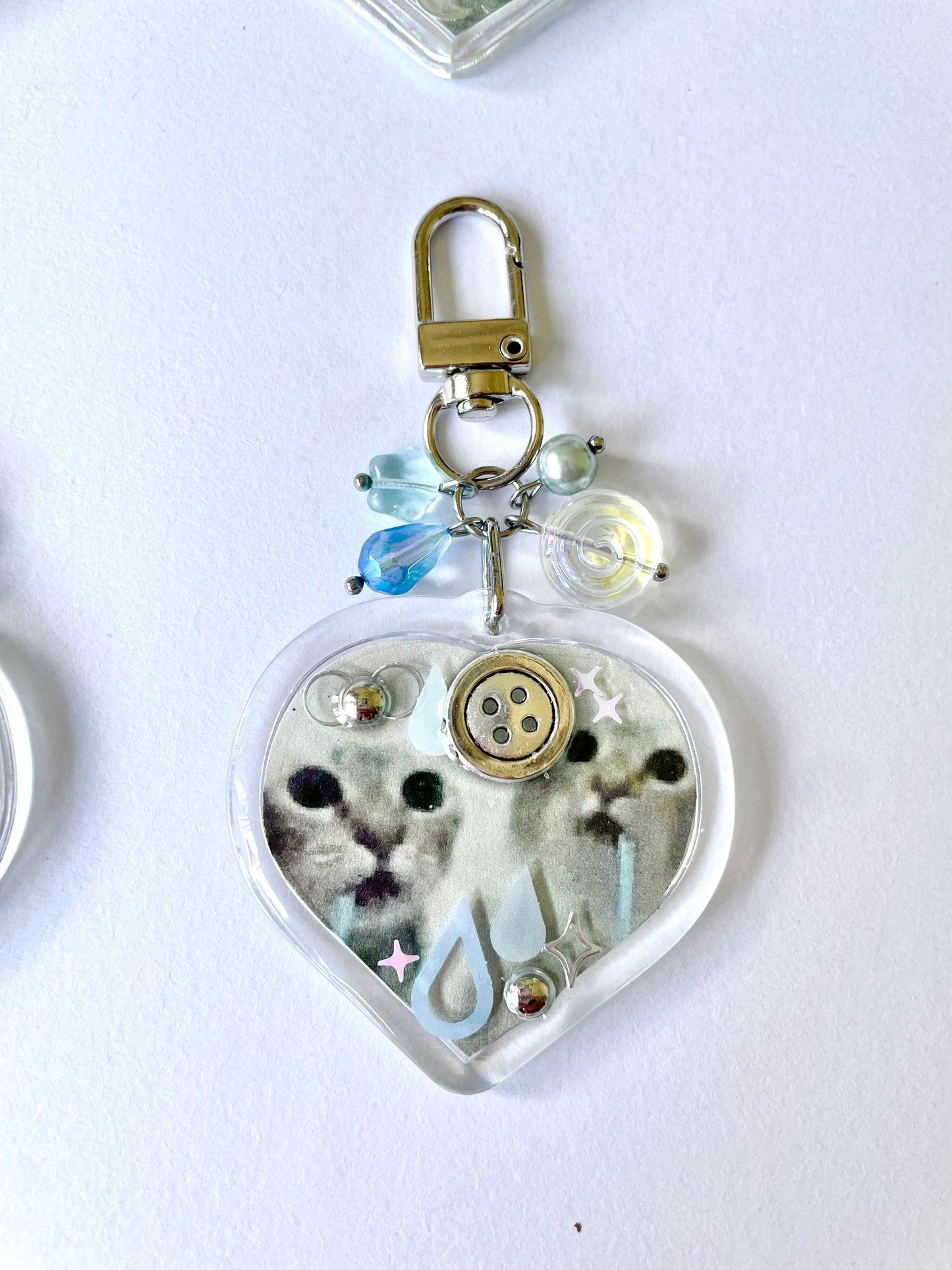 drooling cat keychains