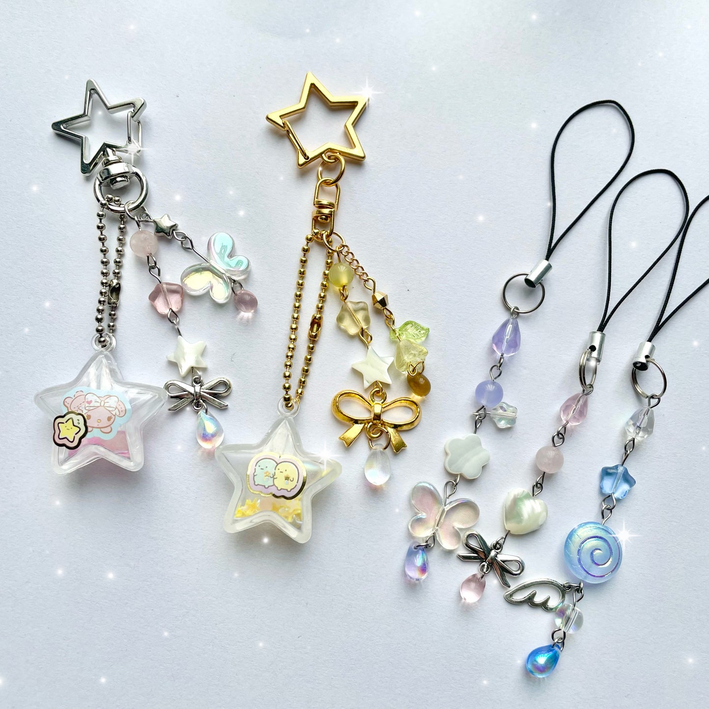 Phone Charms (purple, pink, blue)