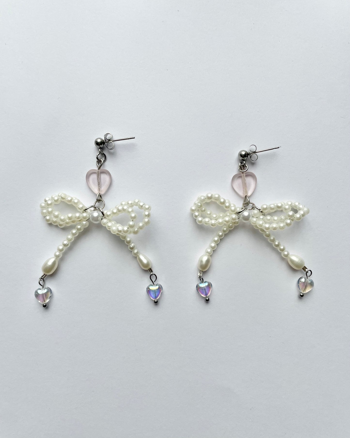 pearl bow earrings