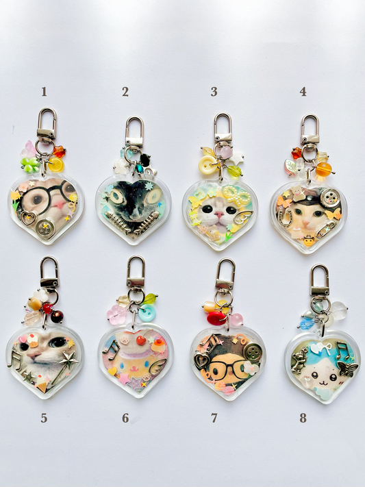 cat and creature keychains