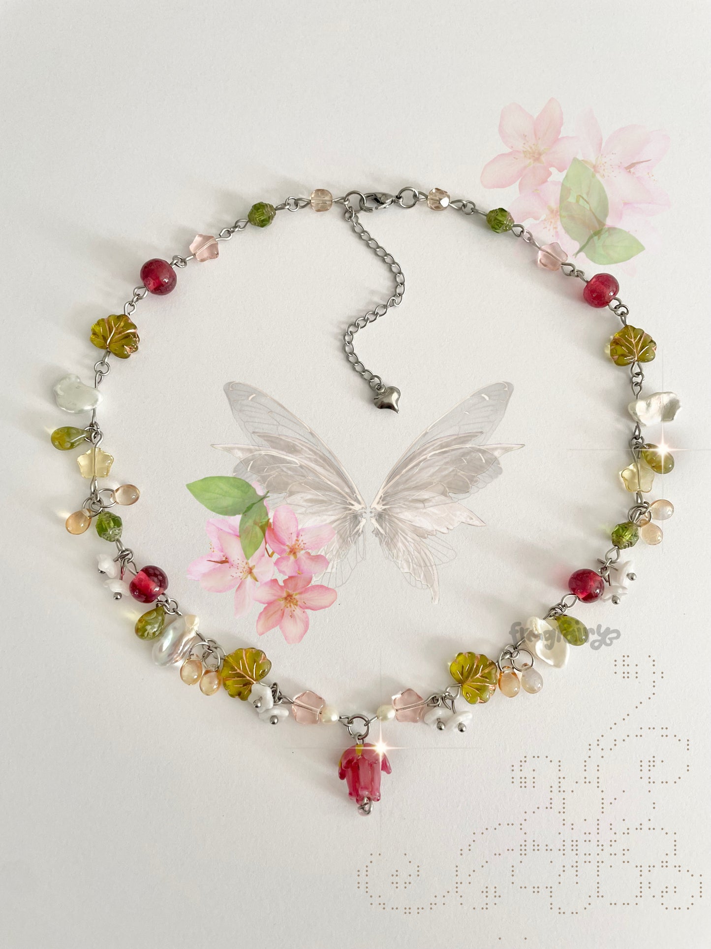 rosebud necklace