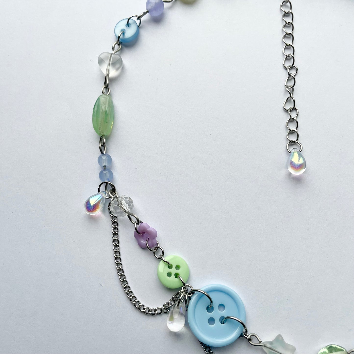 pastel button necklace